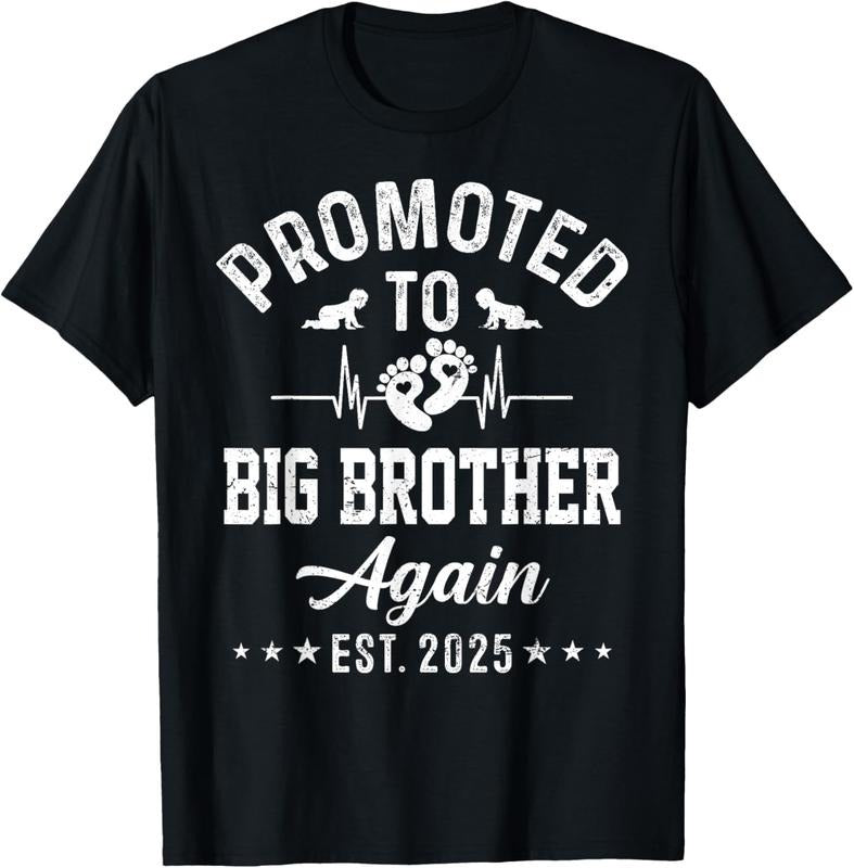 100% Cotton Promoted To Big Brother Again Est 2025 Funny Announcement T-Shirt Hoodie, Sweatshirt | WearSparks.com