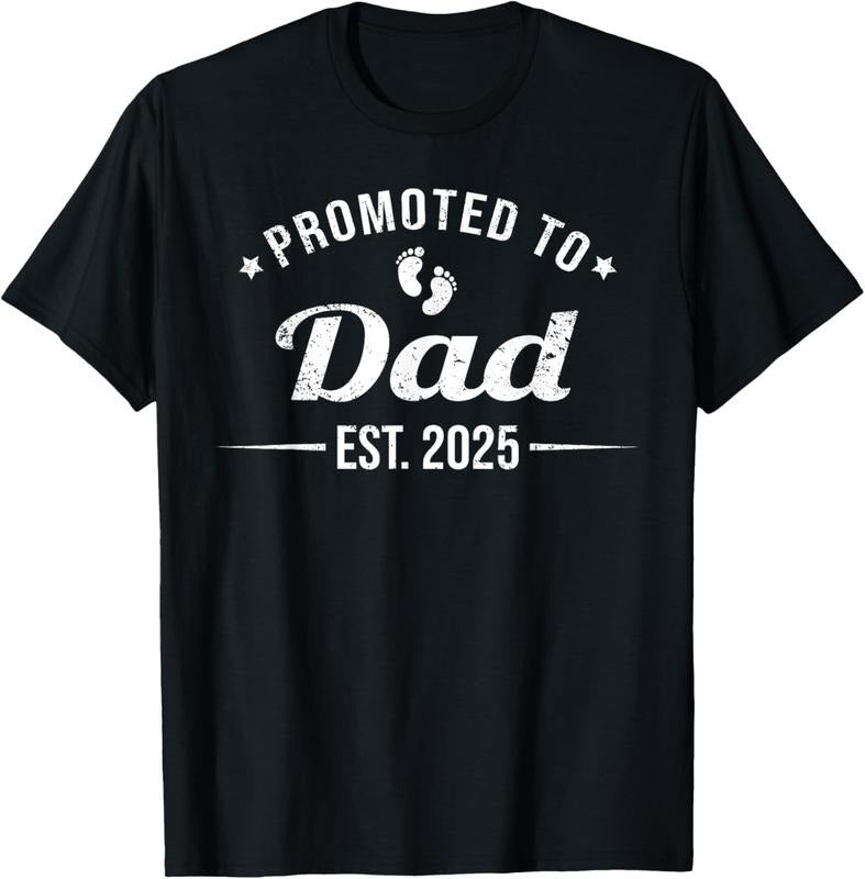 100% Cotton Promoted To Dad EST. 2025 Funny Soon To Be Dad T-Shirt Hoodie, Sweatshirt | WearSparks.com