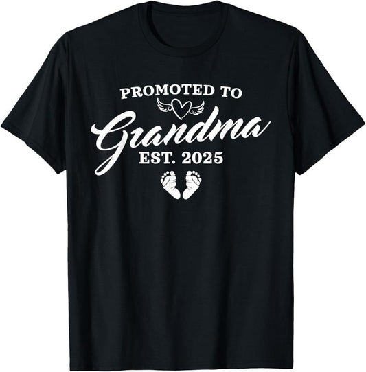 100% Cotton Promoted To Grandma 2025 Pregnancy Announcement New Grandmom T-Shirt Hoodie, Sweatshirt | WearSparks.com
