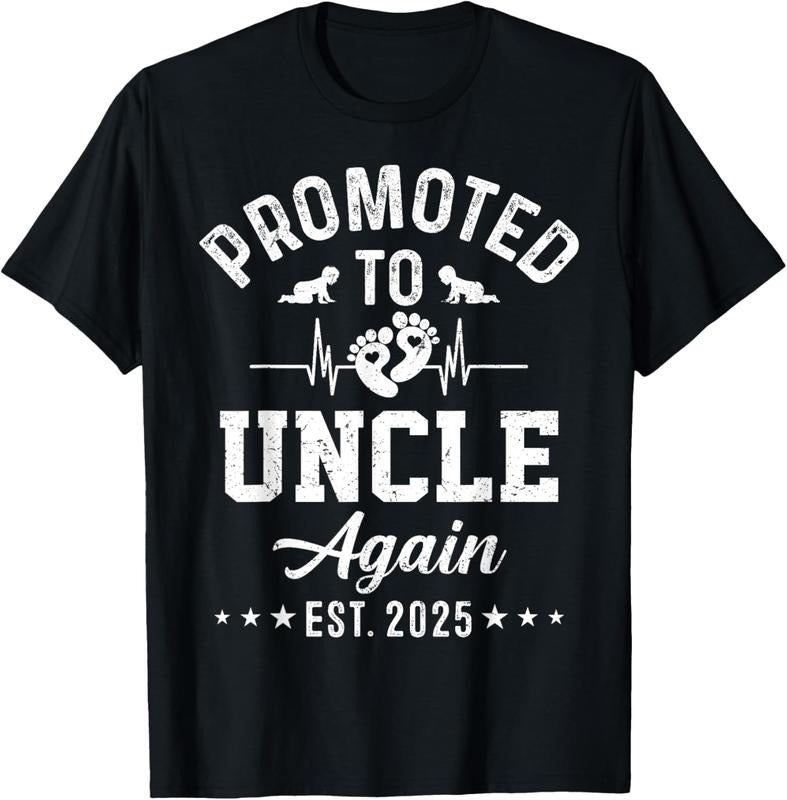 100% Cotton Promoted To Uncle Again Est 2025 Pregnancy Announcement T-Shirt Hoodie, Sweatshirt | WearSparks.com
