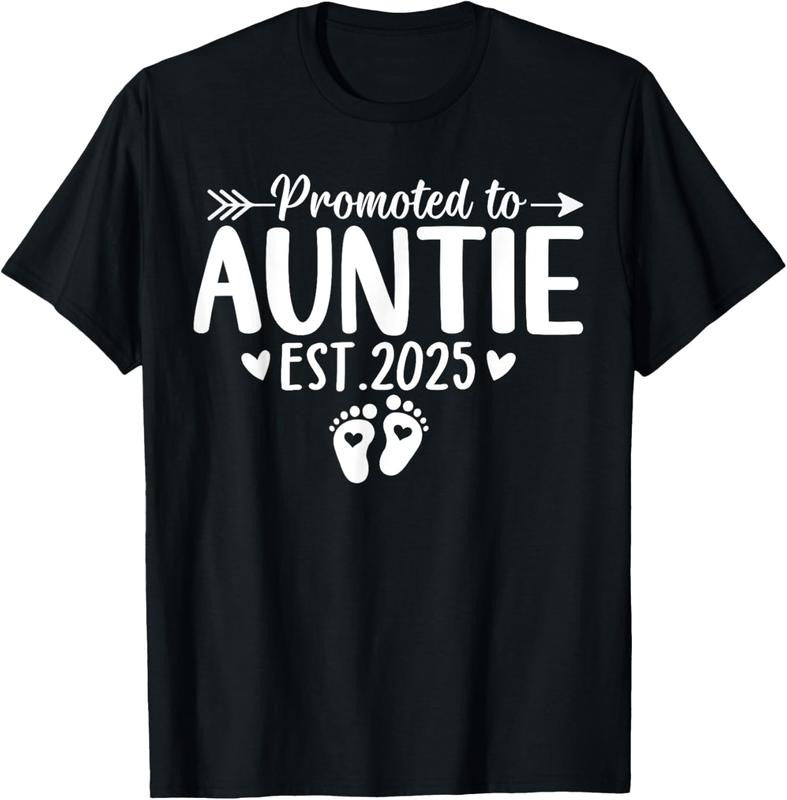 100% Cotton Promoted to Auntie Est 2025 Soon To Be New Aunt  Reveal T-Shirt Hoodie, Sweatshirt | WearSparks.com