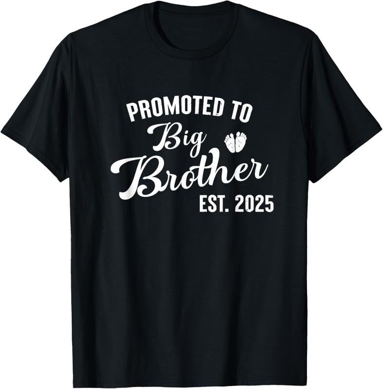 100% Cotton Promoted to Big Brother Est 2025 First Time Big Brother 2025 T-Shirt Hoodie, Sweatshirt | WearSparks.com