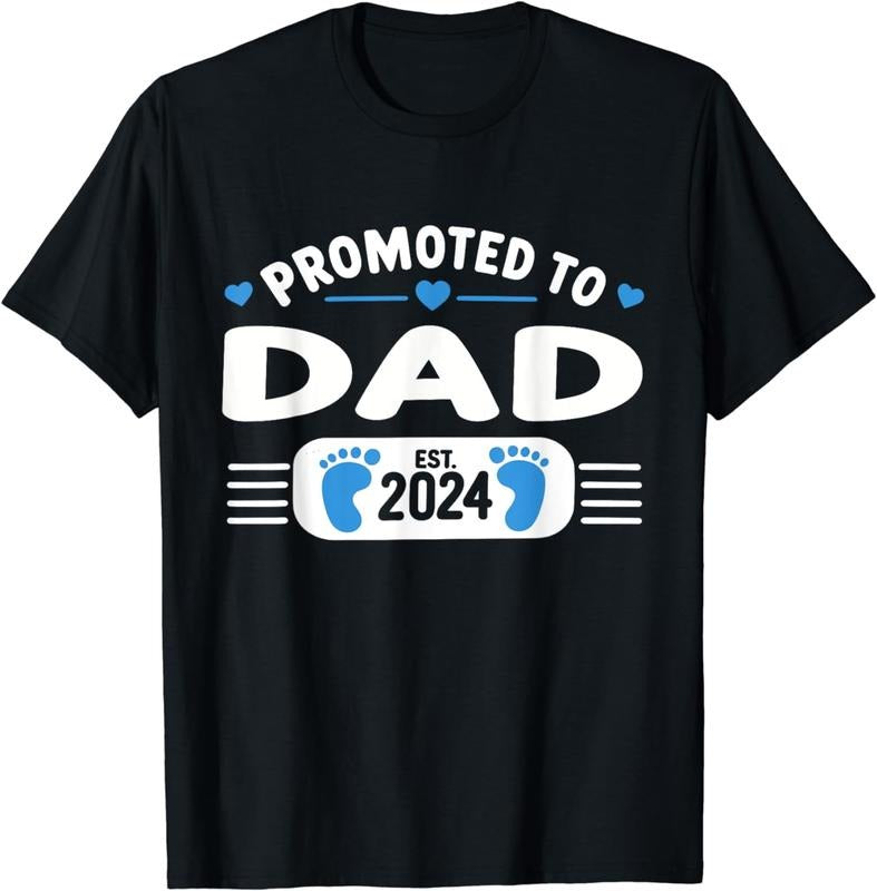 [100% Cotton]Promoted to Dad 2024 First Time Dad T-Shirt Hoodie, Sweatshirt | WearSparks.com