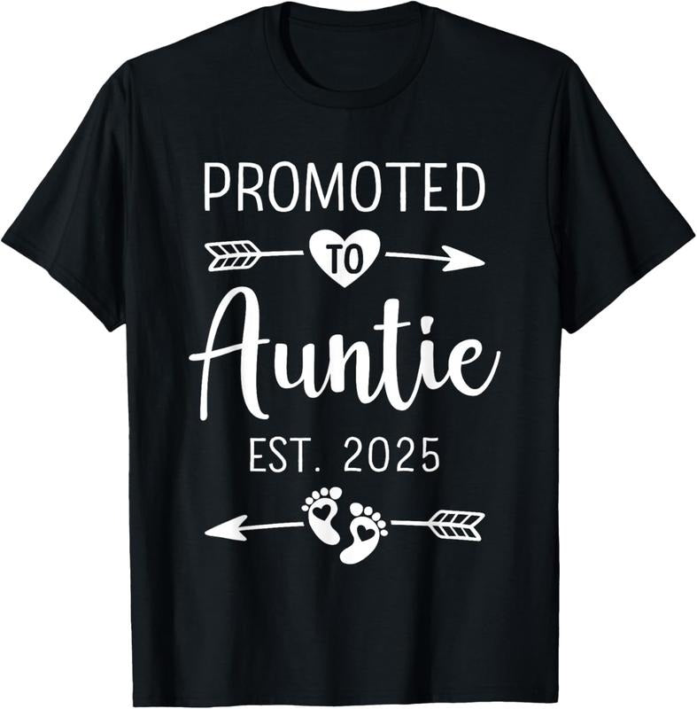 100% Cotton Promoted to auntie 2025 aunt pregnancy announcement T-Shirt Hoodie, Sweatshirt | WearSparks.com