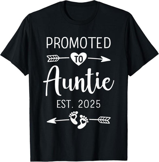 100% Cotton Promoted to auntie 2025 aunt pregnancy announcement T-Shirt Hoodie, Sweatshirt | WearSparks.com