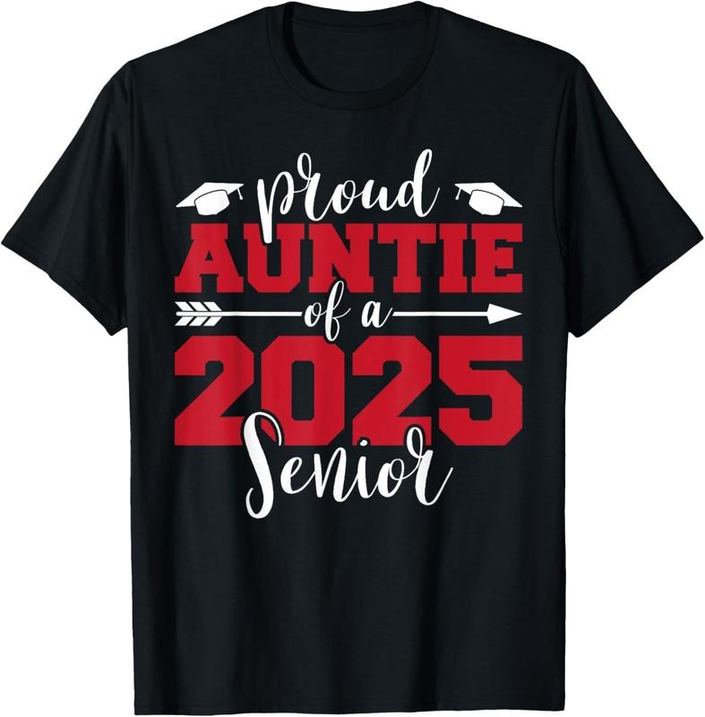 100% Cotton Proud Auntie Of A 2025 Senior Graduate Family Graduation T-Shirt Hoodie, Sweatshirt | WearSparks.com