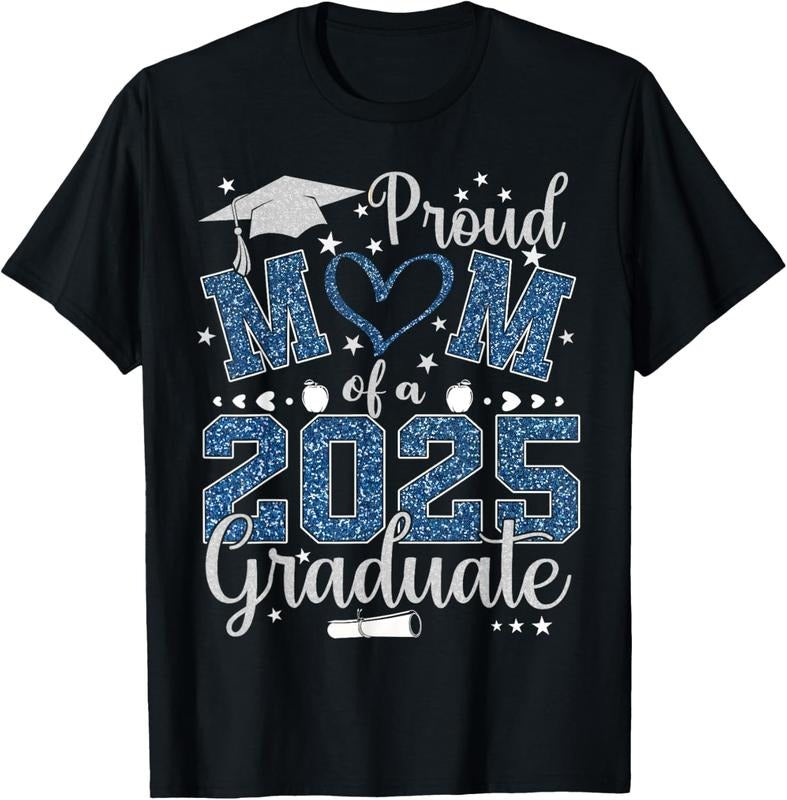 100% Cotton Proud Mom Of A Class Of 2025 Graduate 2025 Senior Mom 2025 T-Shirt Hoodie, Sweatshirt | WearSparks.com