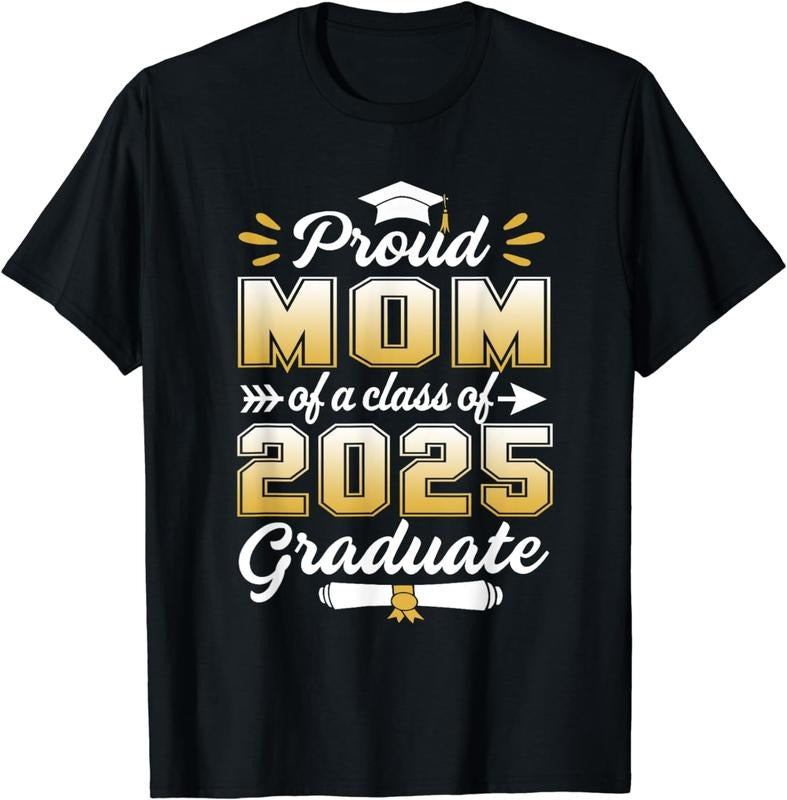 [100% Cotton]Proud Mom Of A Class Of 2025 Heart Graduate Senior 2025 T-Shirt Hoodie, Sweatshirt | WearSparks.com