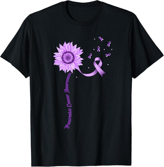 100% Cotton Purple Ribbon Pancreatic Cancer Awareness T-Shirt Hoodie, Sweatshirt | WearSparks.com