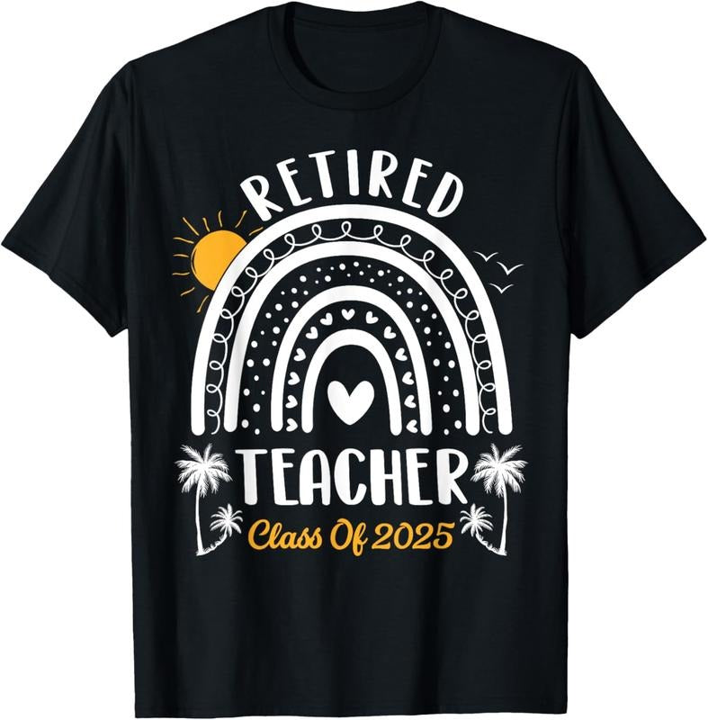 100% Cotton Retired Teacher Class Of 2025 Rainbow Teachers Retirement T-Shirt Hoodie, Sweatshirt | WearSparks.com