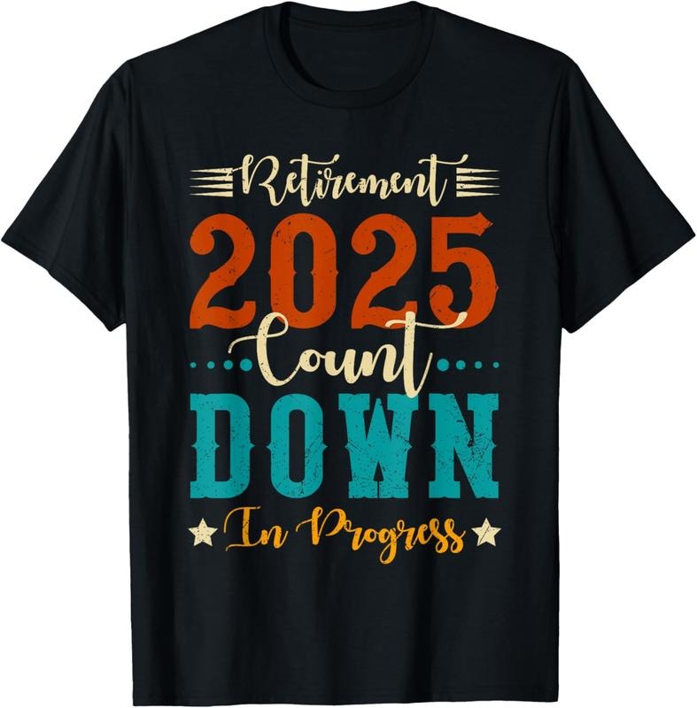 100% Cotton Retirement 2025 Count Down in Progress Funny Retiring Retro T-Shirt Hoodie, Sweatshirt | WearSparks.com