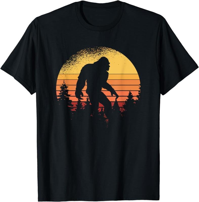 [100% Cotton]Retro Bigfoot Believer Silhouette Sasquatch Hide And Seek T-Shirt Hoodie, Sweatshirt | WearSparks.com
