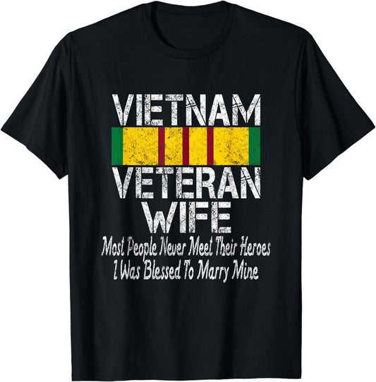 [100% Cotton]Retro Military Family Vietnam Veteran Wife Gift T-Shirt Hoodie, Sweatshirt | WearSparks.com