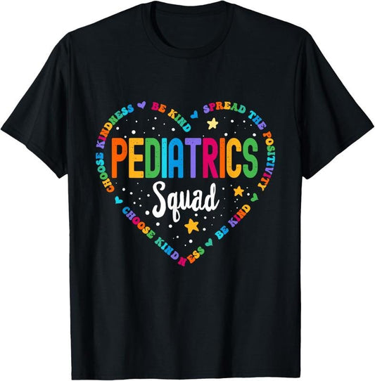 100% Cotton Retro Pediatrics Squad Heart Peds Registered Nurse School T-Shirt Hoodie, Sweatshirt | WearSparks.com