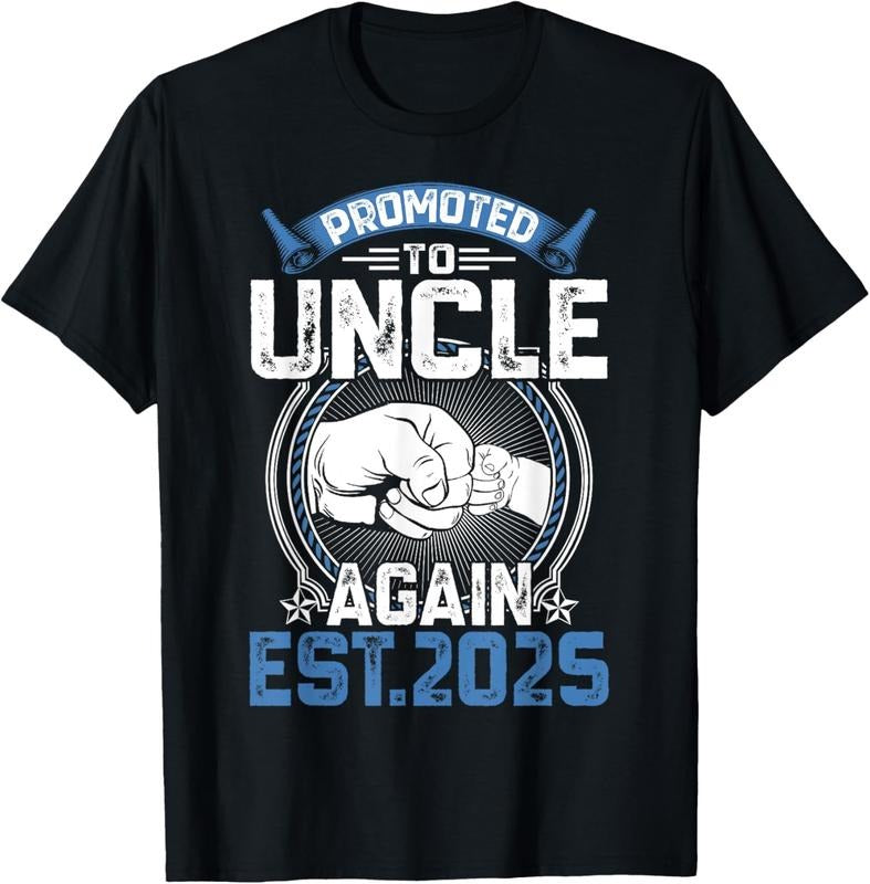 100% Cotton Retro Promoted To Uncle 2025 Again Soon To Be Uncle Mens T-Shirt Hoodie, Sweatshirt | WearSparks.com