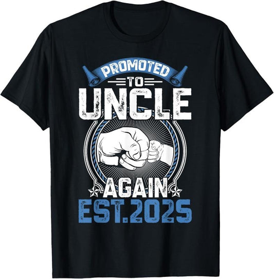 100% Cotton Retro Promoted To Uncle 2025 Again Soon To Be Uncle Mens T-Shirt Hoodie, Sweatshirt | WearSparks.com