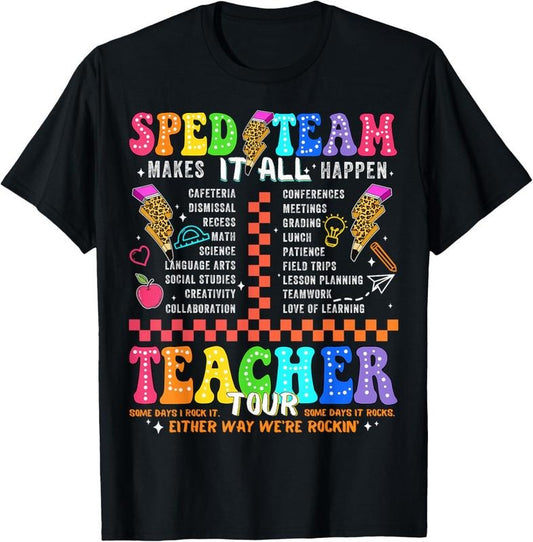 100% Cotton Retro Teacher Tour Special Education Funny SPED Teacher T-Shirt Hoodie, Sweatshirt | WearSparks.com