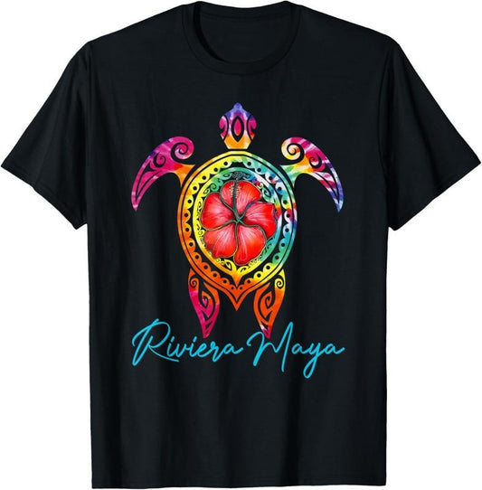 100% Cotton Riviera Maya Mexico Tie Dye Sea Turtle Family Vacation 2025 T-Shirt Hoodie, Sweatshirt | WearSparks.com