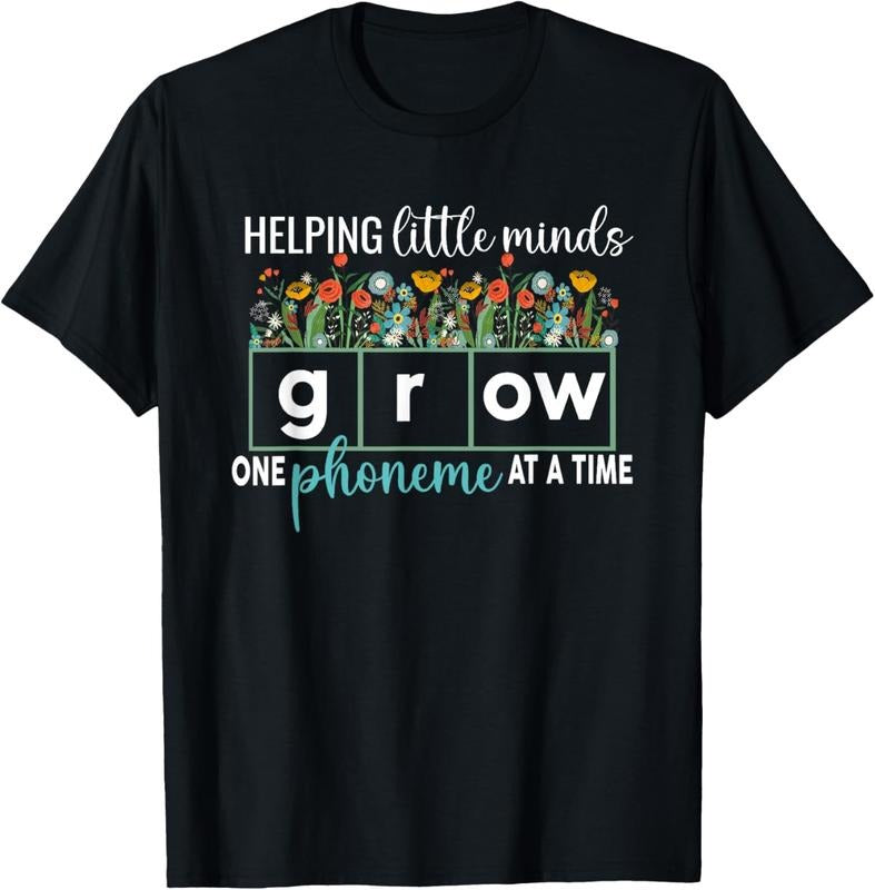 100% Cotton Science of Reading Helping A Little Minds Grow Phonics Women T-Shirt Hoodie, Sweatshirt | WearSparks.com