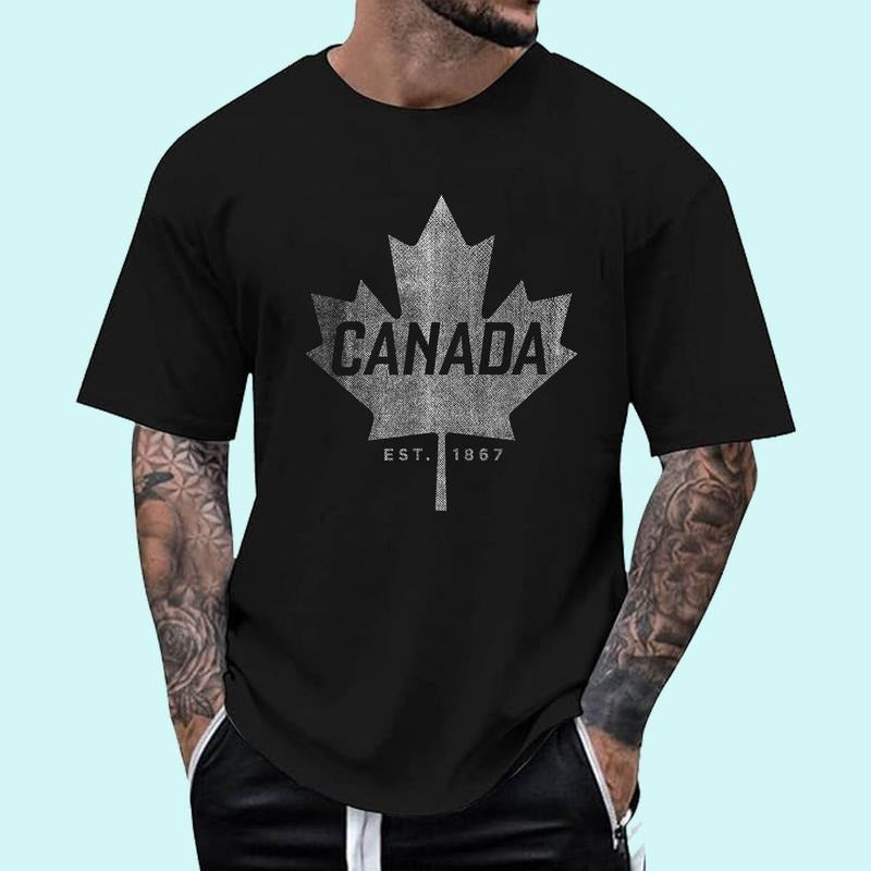 [100% Cotton Shirt] Canada Maple Leaf Shirt - Canada Est Hoodie, Sweatshirt | WearSparks.com