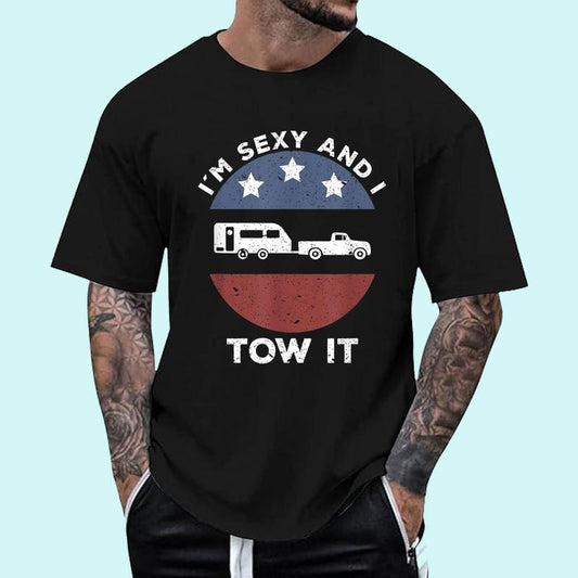 [100% Cotton Shirt] Funny Camping RV Im Sexy And I Tow It Unisex T-Shirt Hoodie, Sweatshirt | WearSparks.com