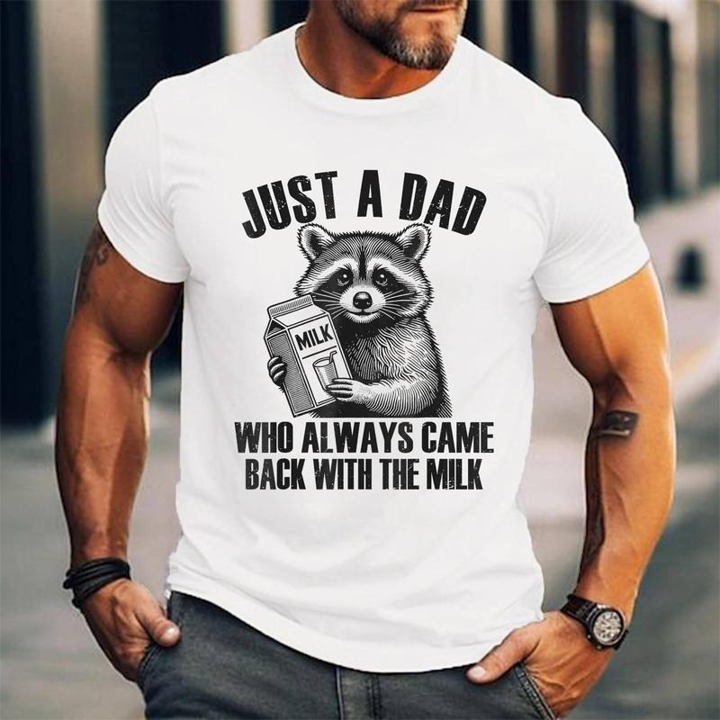 [100% Cotton Shirt] Just a dad who always came back with the milk Unisex T-Shirt Hoodie, Sweatshirt | WearSparks.com