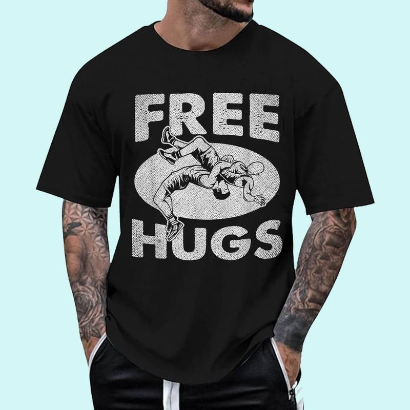[100% Cotton Shirt] Wrestling - Funny Free Hugs Wrestling Unisex T-Shirt Hoodie, Sweatshirt | WearSparks.com