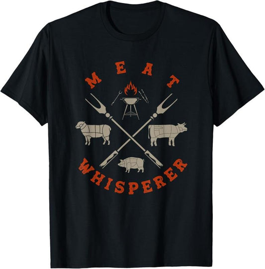 100% Cotton Smoked BBQ Grilling Meat Smoking Meat Whisperer Barbecue T-Shirt Hoodie, Sweatshirt | WearSparks.com