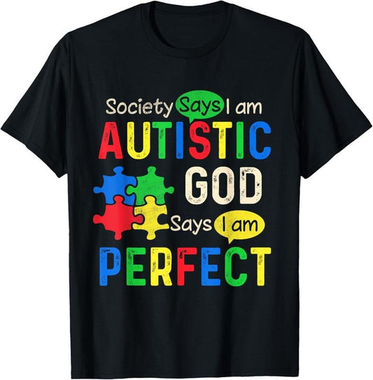 100% Cotton Society Says I'm Autistic Autism Month Men Women Kid T-Shirt Hoodie, Sweatshirt | WearSparks.com