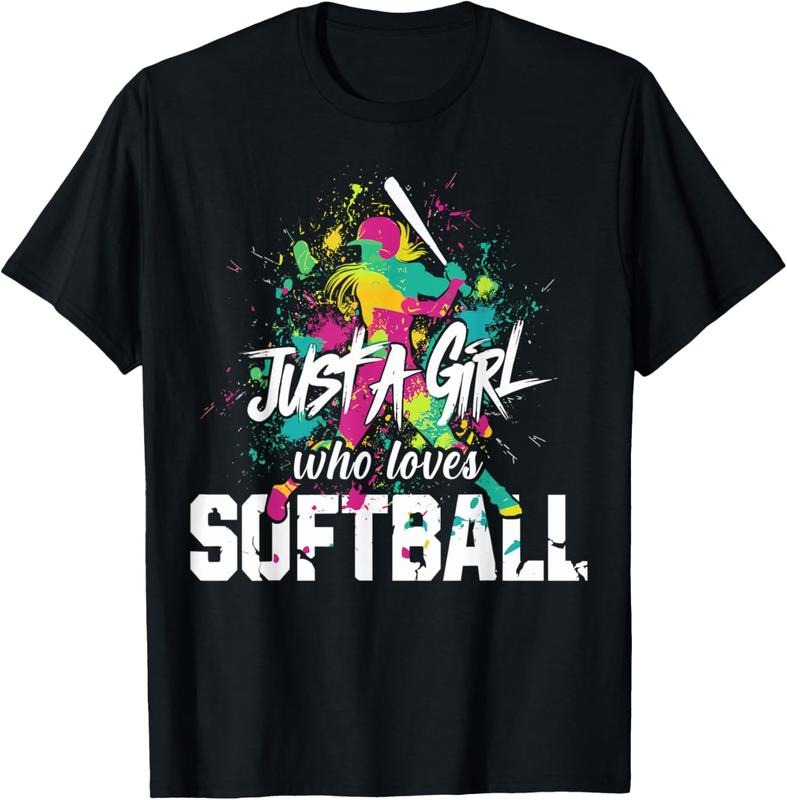 100% Cotton Softball Mom Just a Girl Who Loves Softball T-Shirt Hoodie, Sweatshirt | WearSparks.com