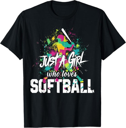 100% Cotton Softball Mom Just a Girl Who Loves Softball T-Shirt Hoodie, Sweatshirt | WearSparks.com