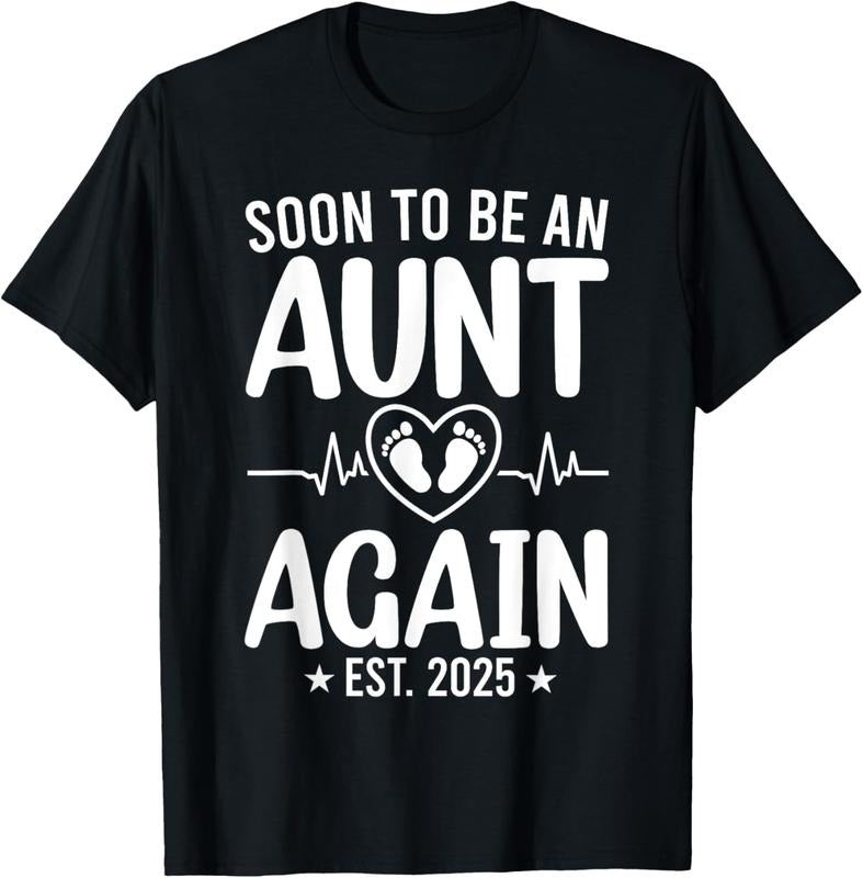 100% Cotton Soon To Be An Aunt Again 2025 Promoted to Aunt 2025 T-Shirt Hoodie, Sweatshirt | WearSparks.com