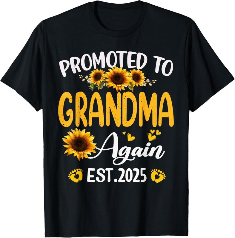 100% Cotton Soon to Be Grandma Again Promoted to Grandma Again Est 2025 T-Shirt Hoodie, Sweatshirt | WearSparks.com