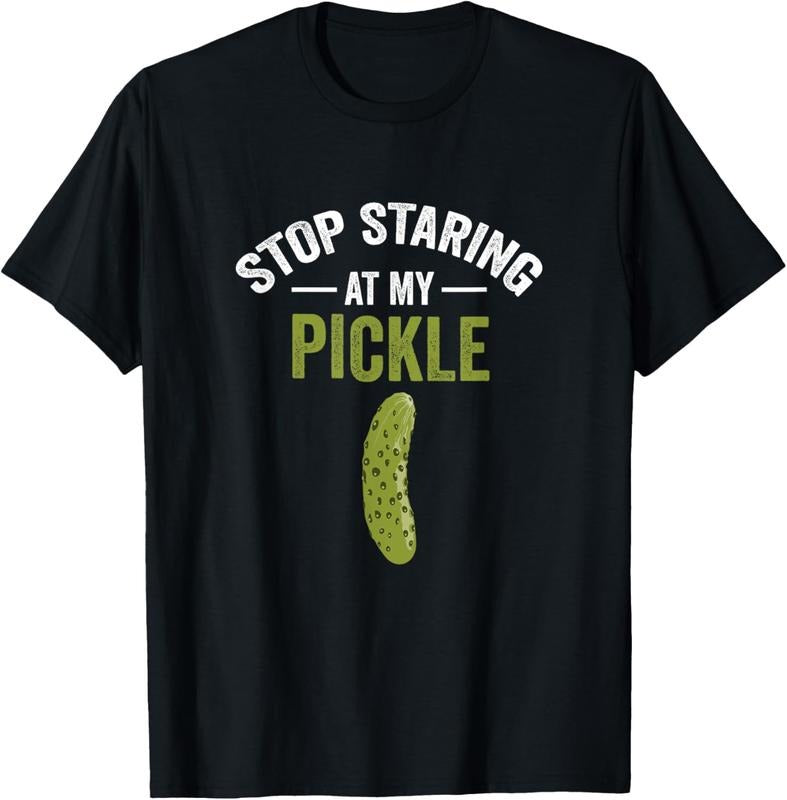 100% Cotton Stop Staring At My Pickle Halloween Pickle Costume Adult T-Shirt Hoodie, Sweatshirt | WearSparks.com