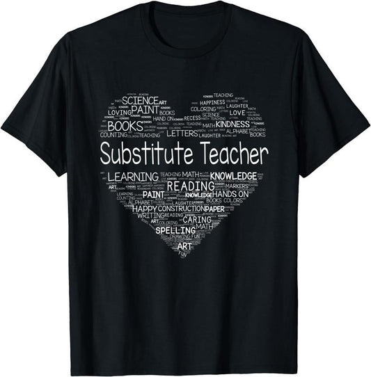 [100% Cotton]Substitute Teacher Heart Team Back To School Boys Girls T-Shirt Hoodie, Sweatshirt | WearSparks.com
