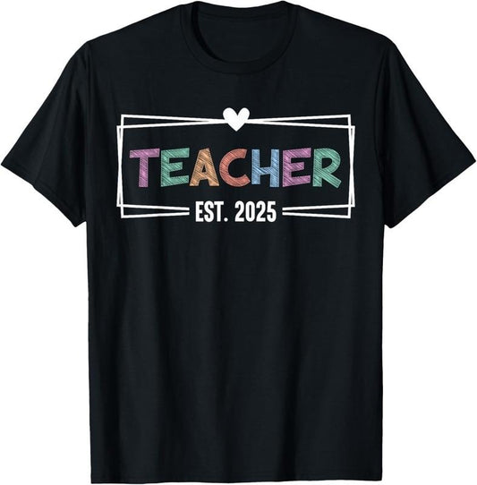 100% Cotton Teacher Est 2025 Promoted To School Teacher 2025 T-Shirt Hoodie, Sweatshirt | WearSparks.com
