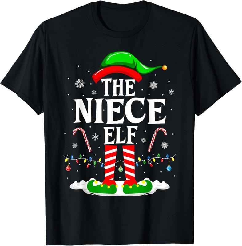 100% Cotton The Niece Elf Funny Xmas Elf Matching Family Christmas T-Shirt Hoodie, Sweatshirt | WearSparks.com