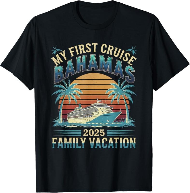 100% Cotton Tropical Cruise My First Cruise Bahamas 2025 Family Vacation T-Shirt Hoodie, Sweatshirt | WearSparks.com