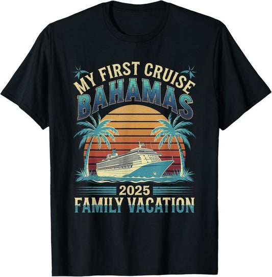 100% Cotton Tropical Cruise My First Cruise Bahamas 2025 Family Vacation T-Shirt Hoodie, Sweatshirt | WearSparks.com