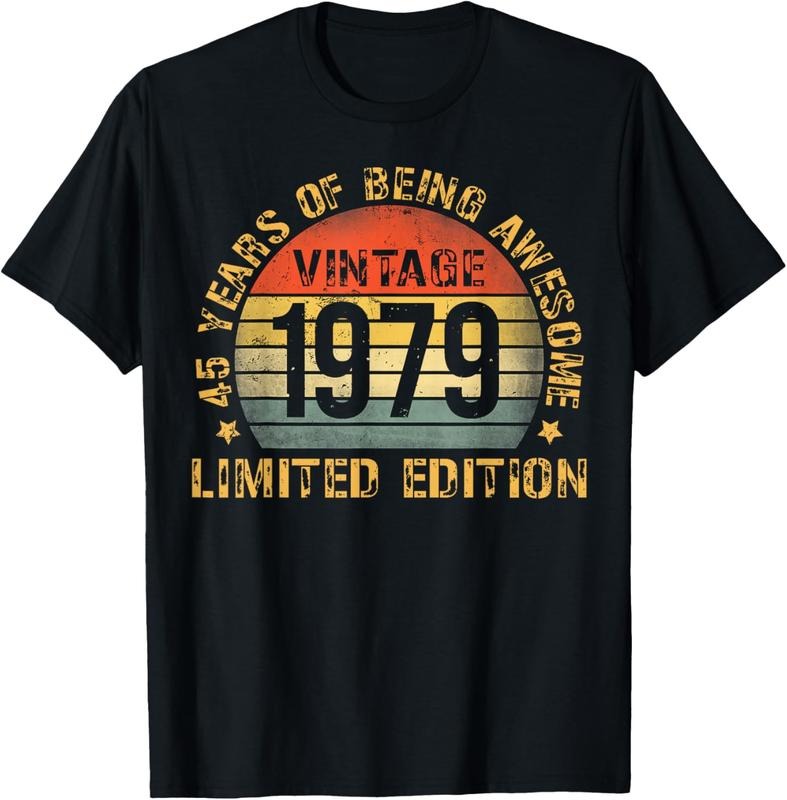 100% Cotton Turning 45 Birthday Decorations Men 45th BDay 1979 Birthday T-Shirt Hoodie, Sweatshirt | WearSparks.com