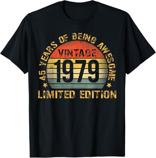 100% Cotton Turning 45 Birthday Decorations Men 45th BDay 1979 Birthday T-Shirt Hoodie, Sweatshirt | WearSparks.com