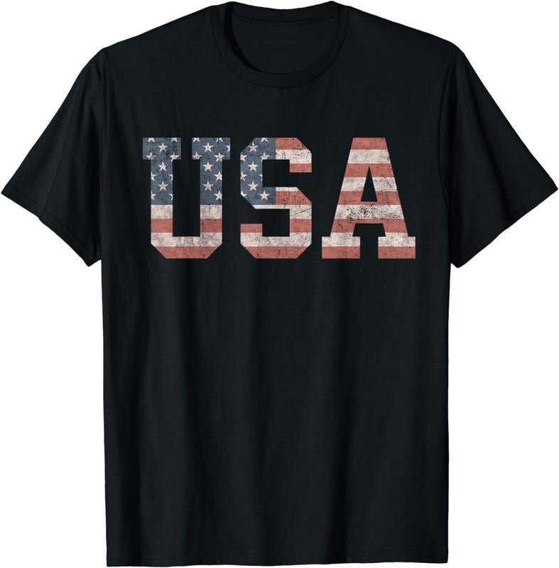 [100% Cotton]USA Shirt Women Men Kids Patriotic American Flag Distressed T-Shirt Hoodie, Sweatshirt | WearSparks.com