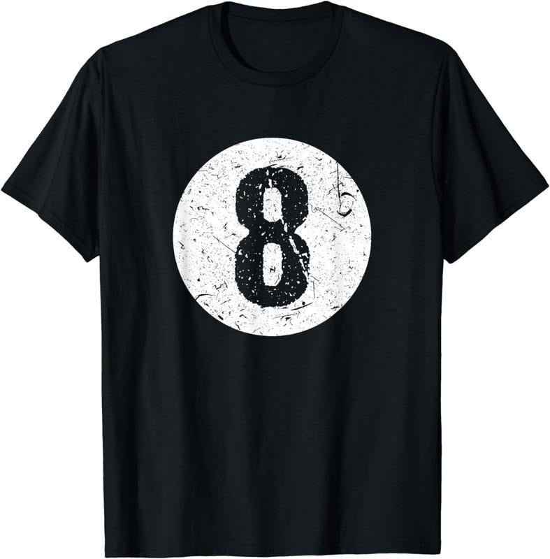 [100% Cotton]Vintage Faded 8 Ball Billiards Player Design T-Shirt Hoodie, Sweatshirt | WearSparks.com