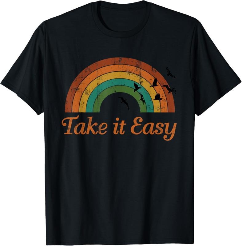 100% Cotton Vintage Retro Weathered look Take it Easy Tee T-Shirt Hoodie, Sweatshirt | WearSparks.com