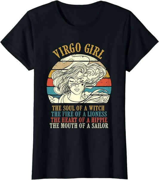 [100% Cotton]Virgo Girl - Birthday Zodiac Sign Astrology Horoscope T-Shirt Hoodie, Sweatshirt | WearSparks.com