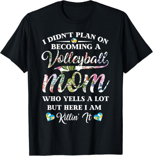 100% Cotton Volleyball Quote Floral Design Mothers Day Shirt For Mom T-Shirt Hoodie, Sweatshirt | WearSparks.com
