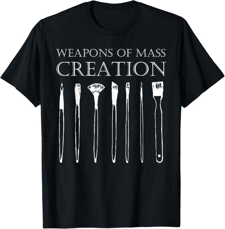 100% Cotton Weapons Of Mass Creation Funny Art Brush Painter Artist T-Shirt Hoodie, Sweatshirt | WearSparks.com