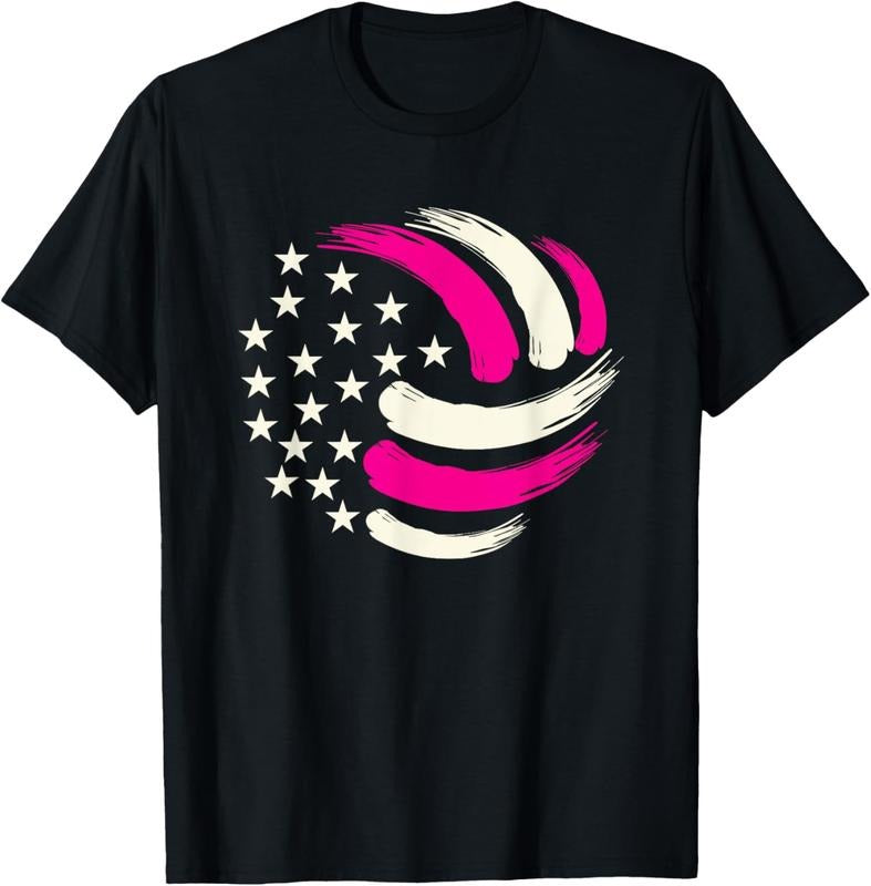 100% Cotton Women Volleyball Teen Girls USA American Flag T-Shirt Hoodie, Sweatshirt | WearSparks.com