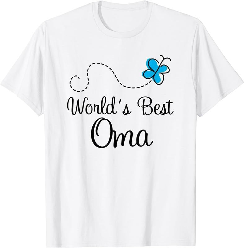 [100% Cotton]Worlds Best Oma T-shirt Grandma Butterfly Mothers Day White Hoodie, Sweatshirt | WearSparks.com