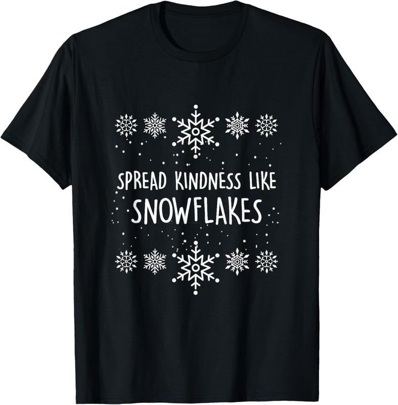 100% Cotton Xmas Themed Spread Kindness Like Snowflakes Merry Christmas T-Shirt Hoodie, Sweatshirt | WearSparks.com